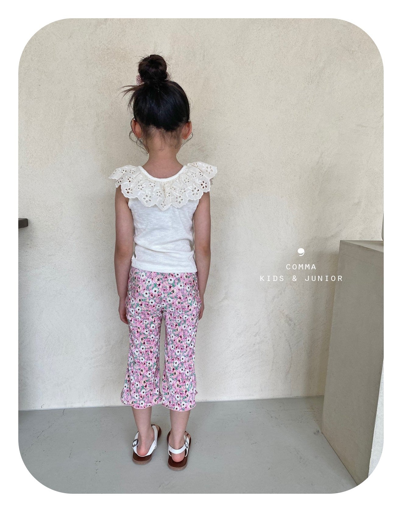【即納・期末セール品】韓国子供服 Comma 女の子 子供服 レースノースリーブ 3色 90-150サイズ