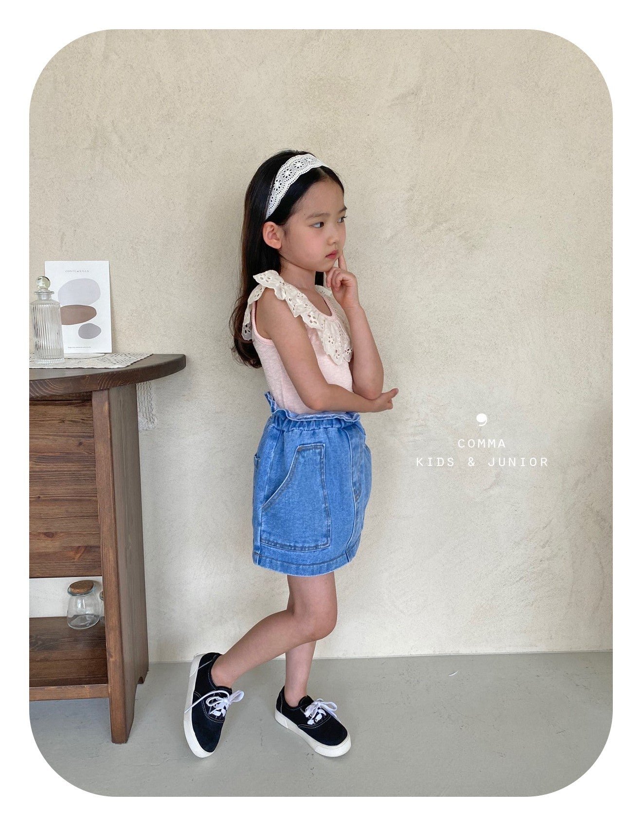 【即納・期末セール品】韓国子供服 Comma 女の子 子供服 レースノースリーブ 3色 90-150サイズ