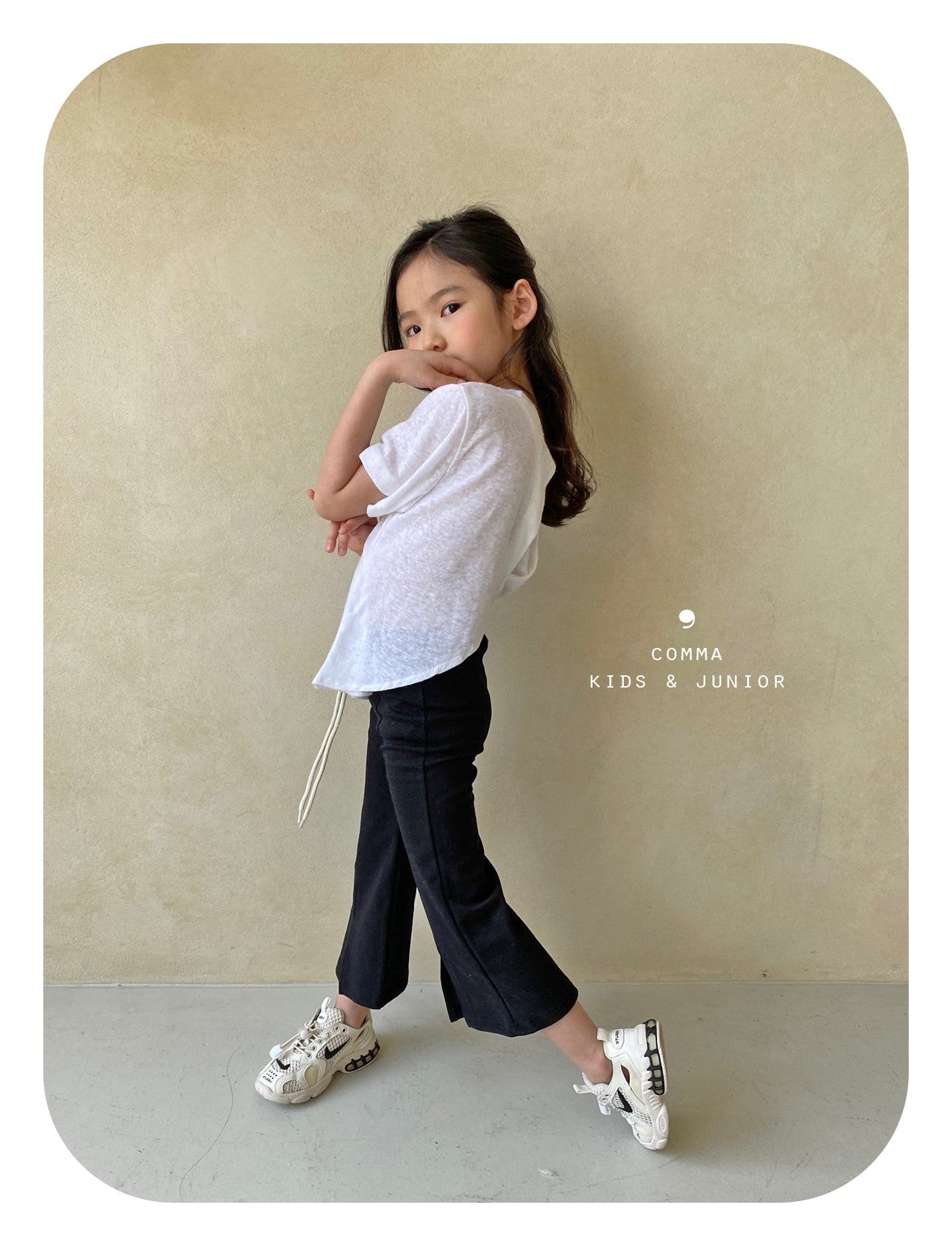 【即納・期末セール品】韓国子供服 Comma 女の子 子供服 ブーツカットパンツ 2色 90-150サイズ