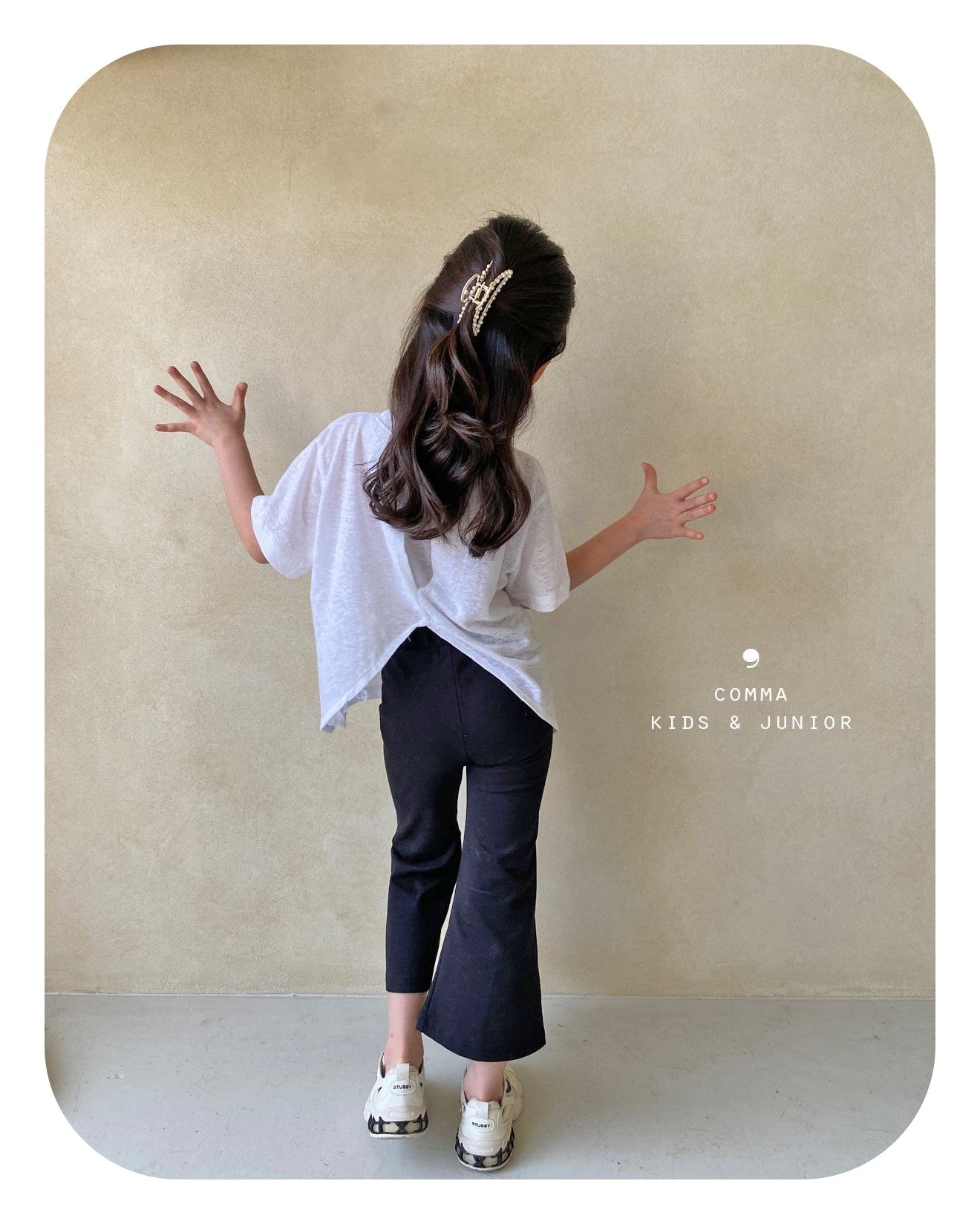【即納・期末セール品】韓国子供服 Comma 女の子 子供服 ブーツカットパンツ 2色 90-150サイズ