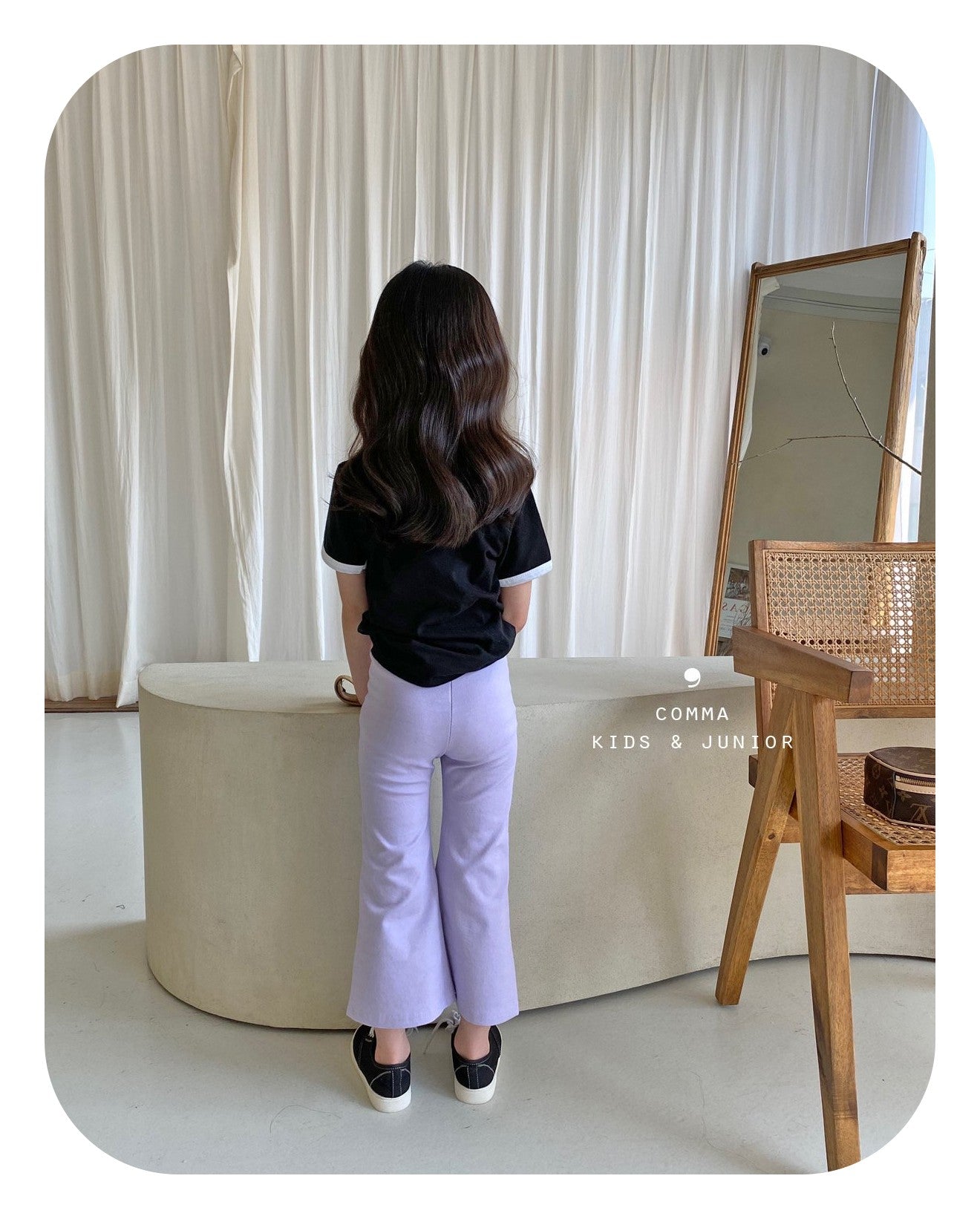 【即納・期末セール品】韓国子供服 Comma 女の子 子供服 ブーツカットパンツ 2色 90-150サイズ