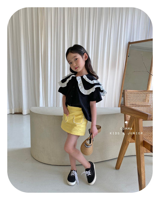 【注文後取り寄せ】韓国子供服 Comma 女の子 子供服 エッジスカート 2色 90-150サイズ