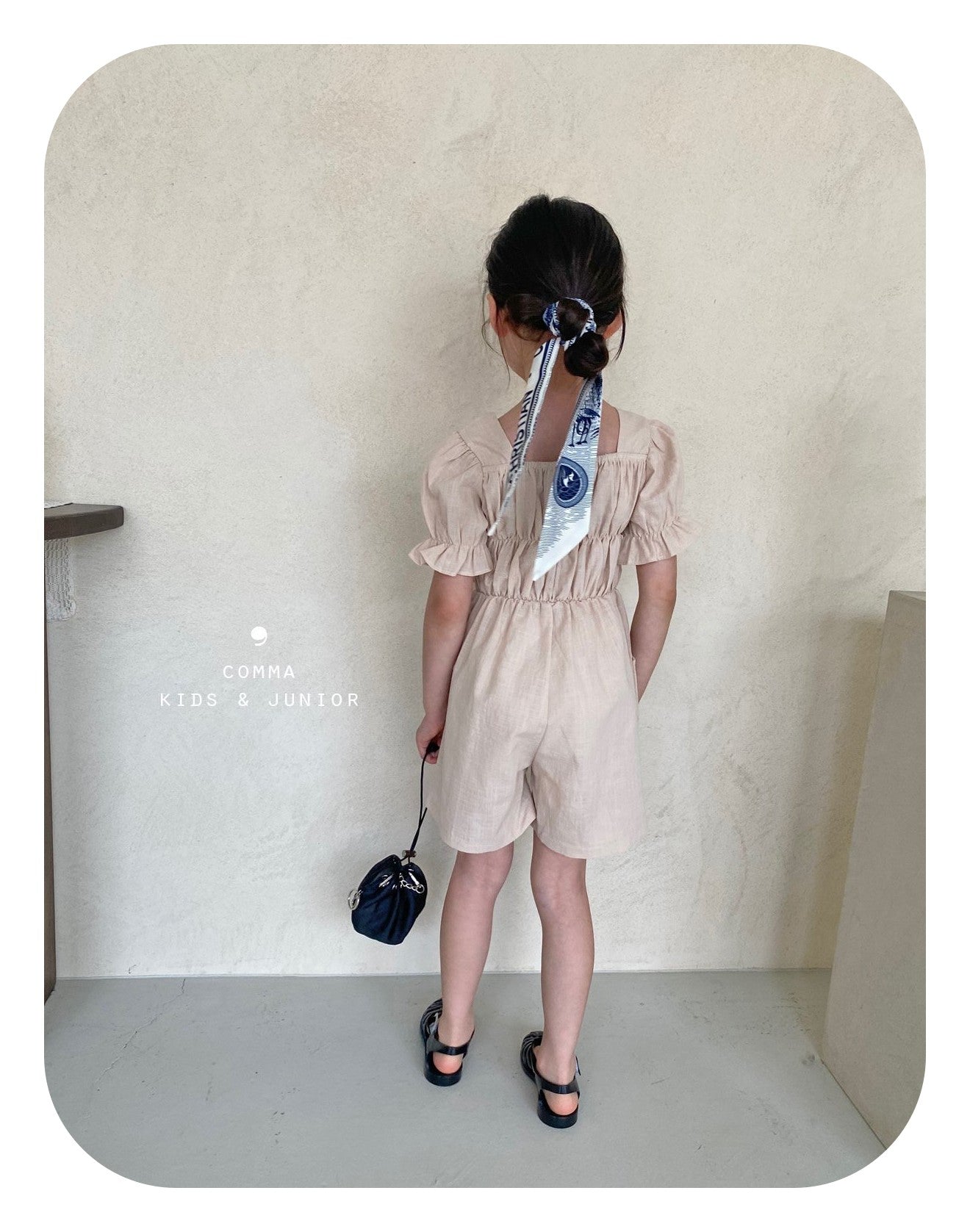 【注文後取り寄せ】韓国子供服 Comma 女の子 子供服 バブルジャンプスーツ 2色 80-150サイズ