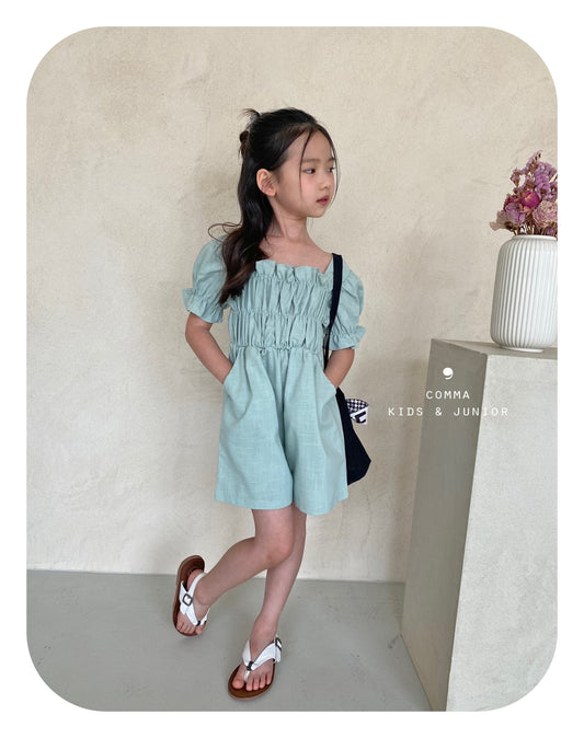 【即納・期末セール品】韓国子供服 Comma 女の子 子供服 バブルジャンプスーツ 2色 90-150サイズ