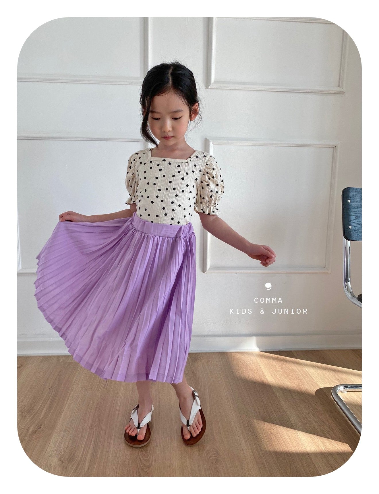 【注文後取り寄せ】韓国子供服 Comma 女の子 子供服 ヨリスカート 2色 80-150サイズ