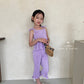 【注文後取り寄せ】韓国子供服 Comma 女の子 子供服  無地プリーツセットアップ 1色 90-150サイズ