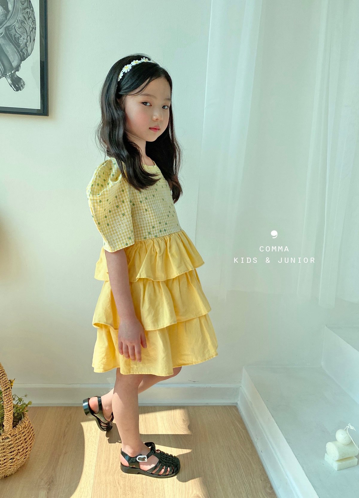 【注文後取り寄せ】韓国子供服 Comma 女の子 子供服 ルイワンピース 2色 90-150サイズ