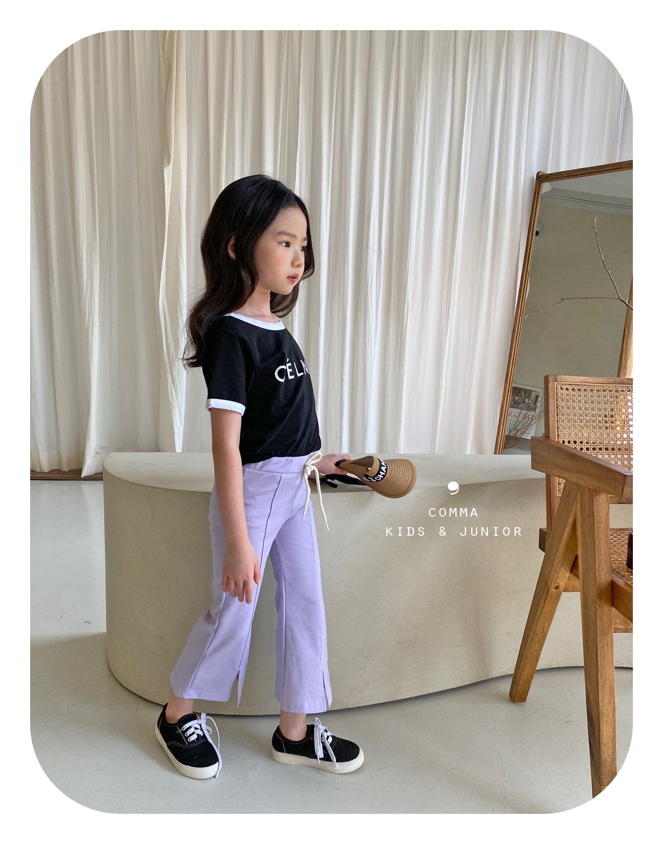 【注文後取り寄せ】韓国子供服 Comma 女の子 子供服  ブーツカットパンツ 2色 80-150サイズ