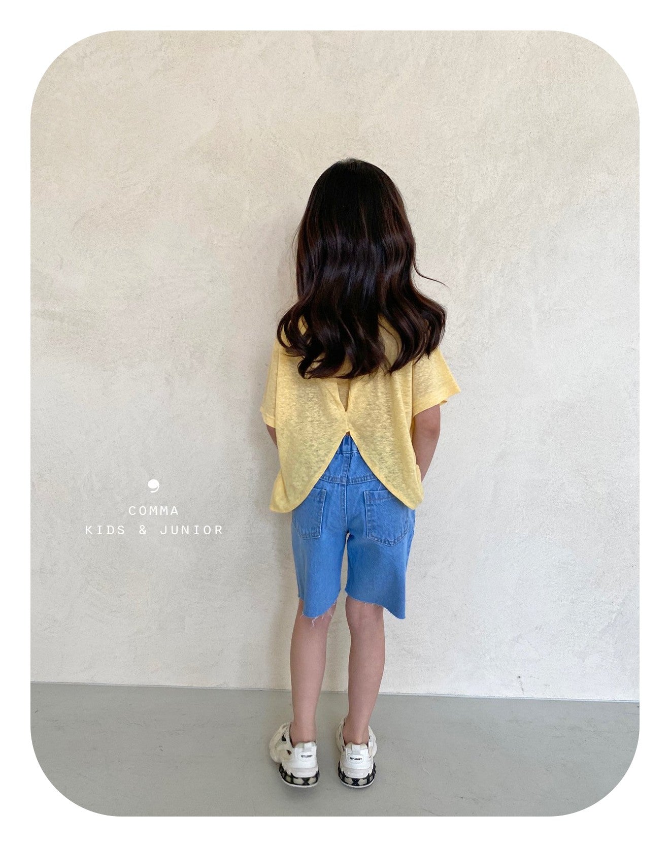 【即納・期末セール品】韓国子供服 Comma 女の子 子供服  バックスリットTシャツ 110サイズ