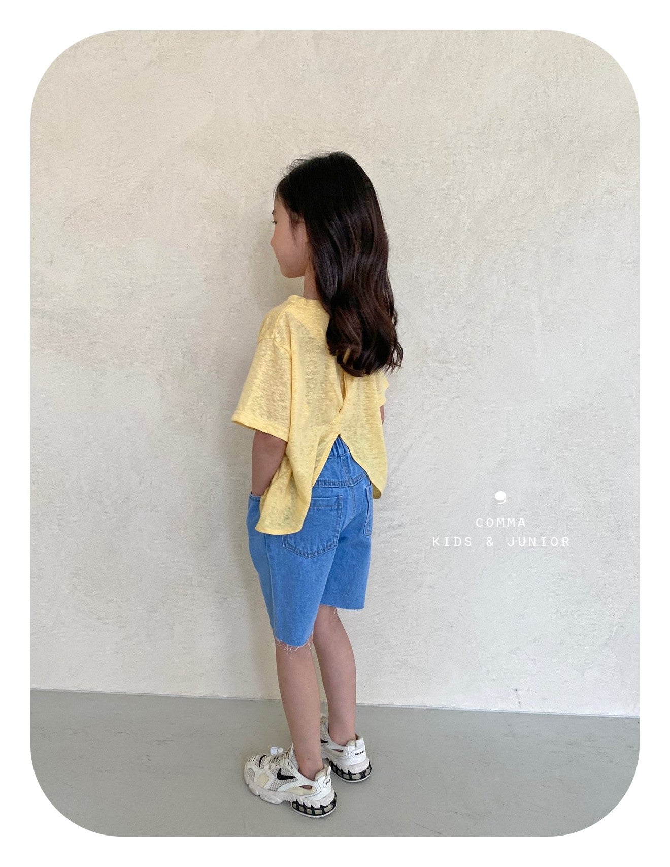 【即納・期末セール品】韓国子供服 Comma 女の子 子供服  バックスリットTシャツ 110サイズ