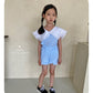 【即納・期末セール品】韓国子供服 Comma 女の子 子供服  ワイドカラーブラウスセットアップ 2色 90-150サイズ