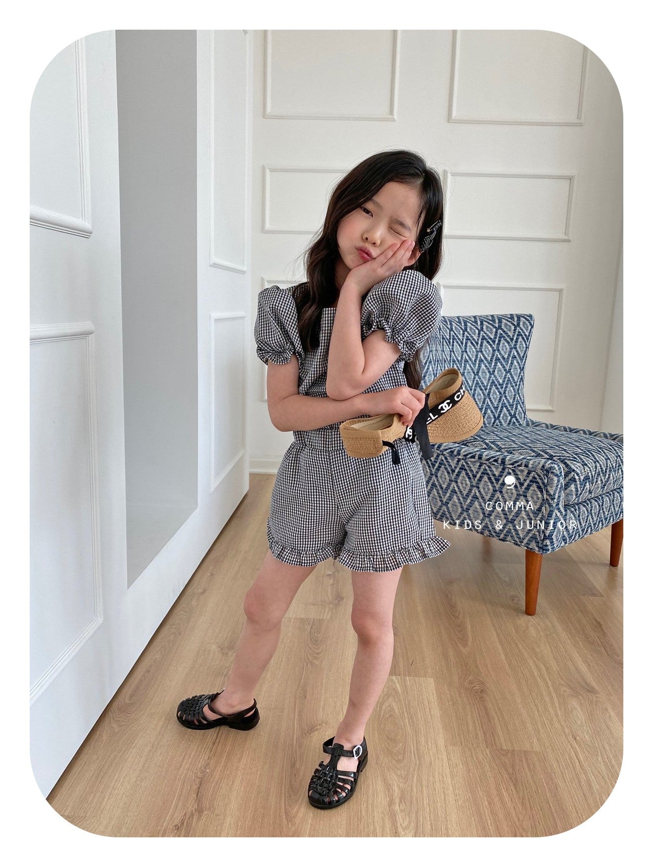 【即納・期末セール品】韓国子供服 Comma 女の子 子供服 セレブセットアップ 90-150サイズ
